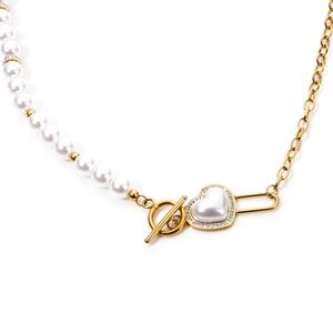 Valentine's Day Gift Stainless Steel Pendant Necklace 18K Gold Plated Heart